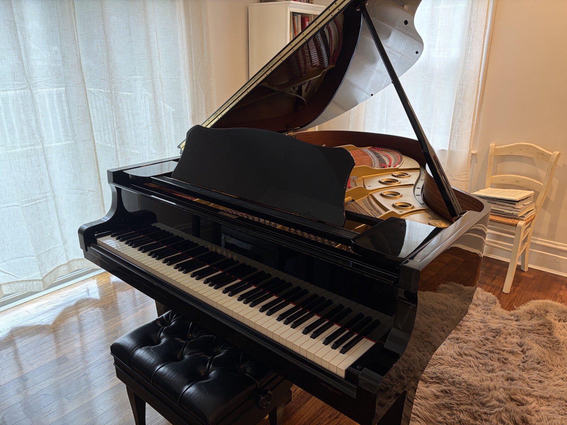 Yamaha C3 Conservatory Grand Piano 6'1"; Polished Ebony (Exc