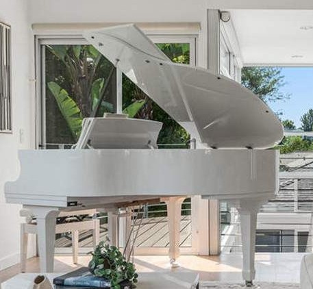 White Hallet Davis Baby Grand