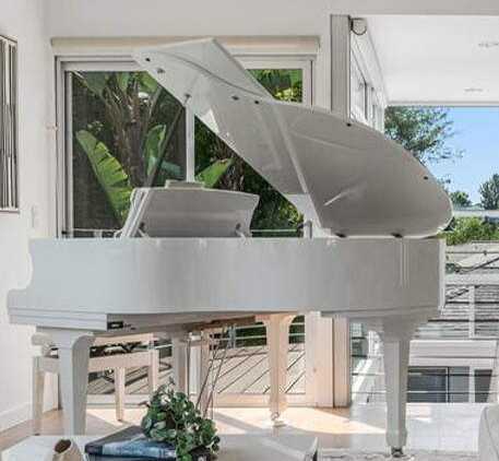 White Hallet Davis Baby Grand