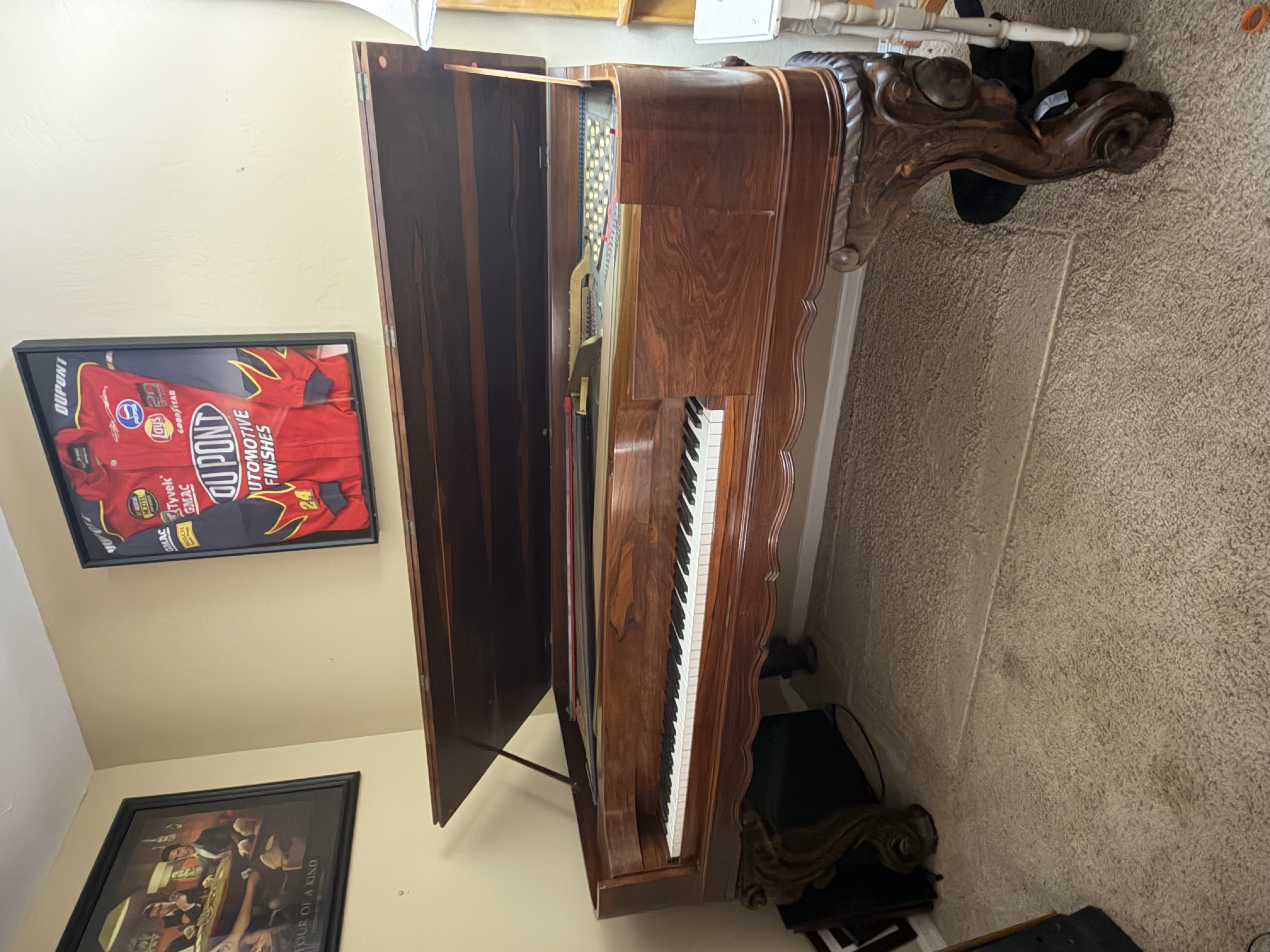 Rare 1869 Bradbury Square Grand Piano – Antique Rosewood