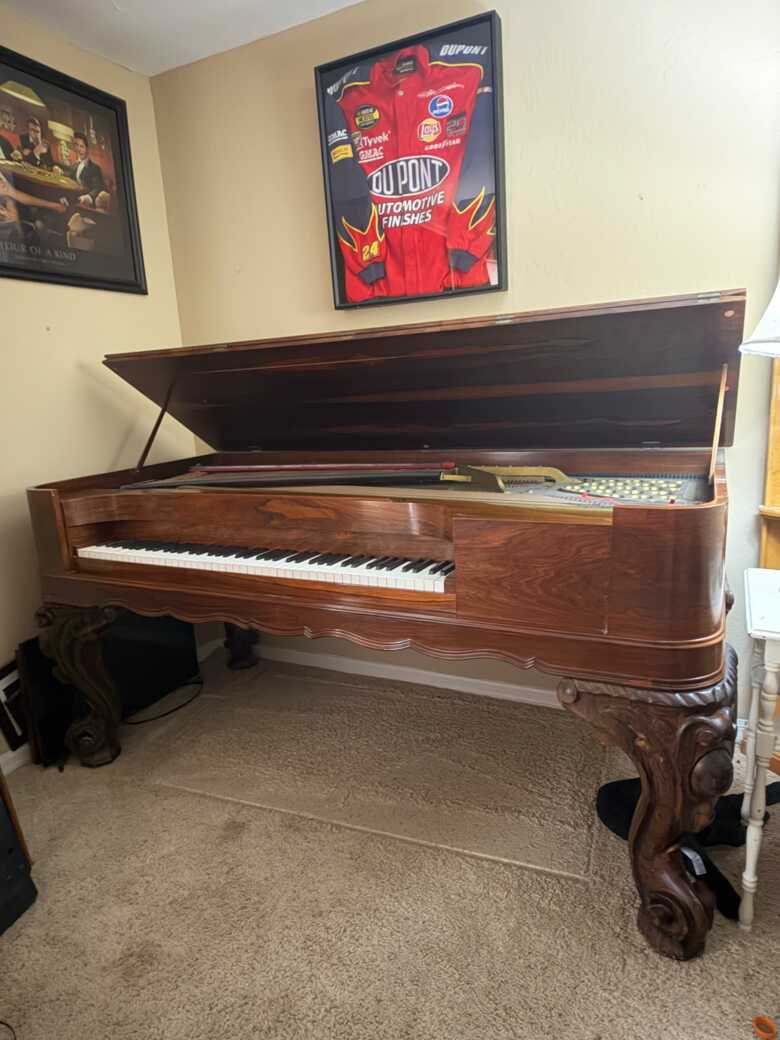 Rare 1869 Bradbury Square Grand Piano – Antique Rosewood