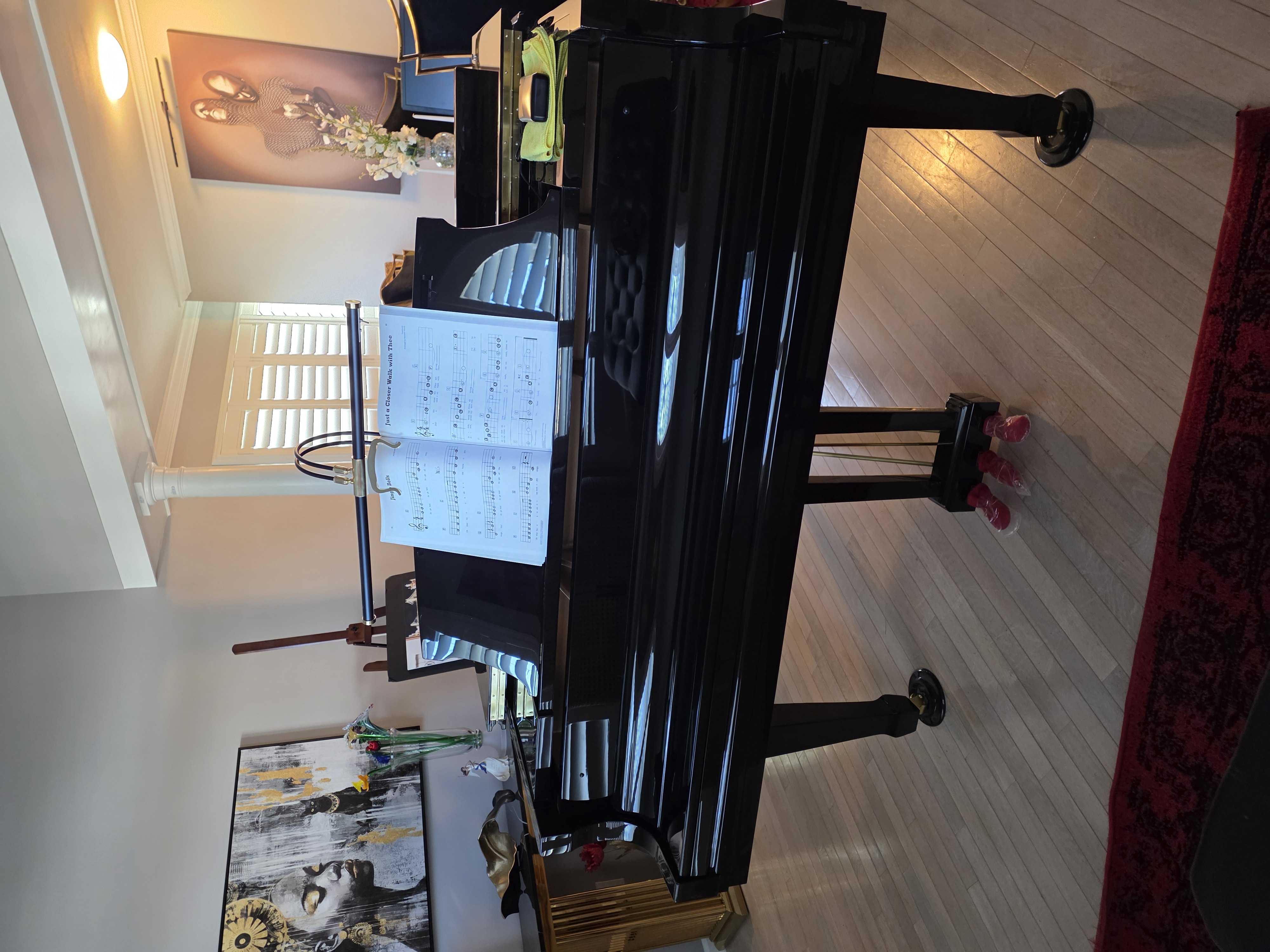 Beautiful polished ebony grand piano
