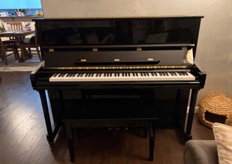 Elegant black polished upright