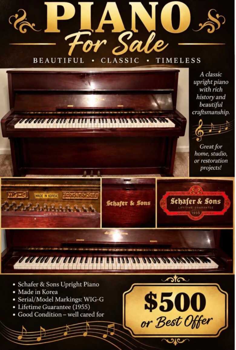 Schafer & Sons Upright Piano WIG-G