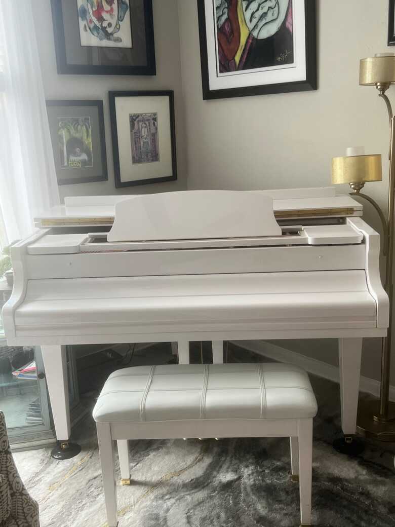 White Gloss Baldwin Baby Grand