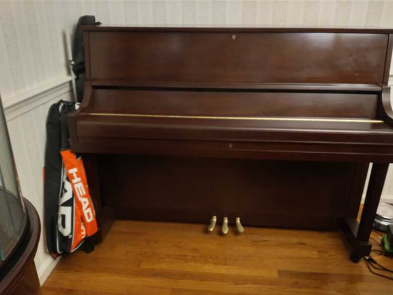2014 Yamaha P22 SW Studio Upright Piano - Satin Walnut
