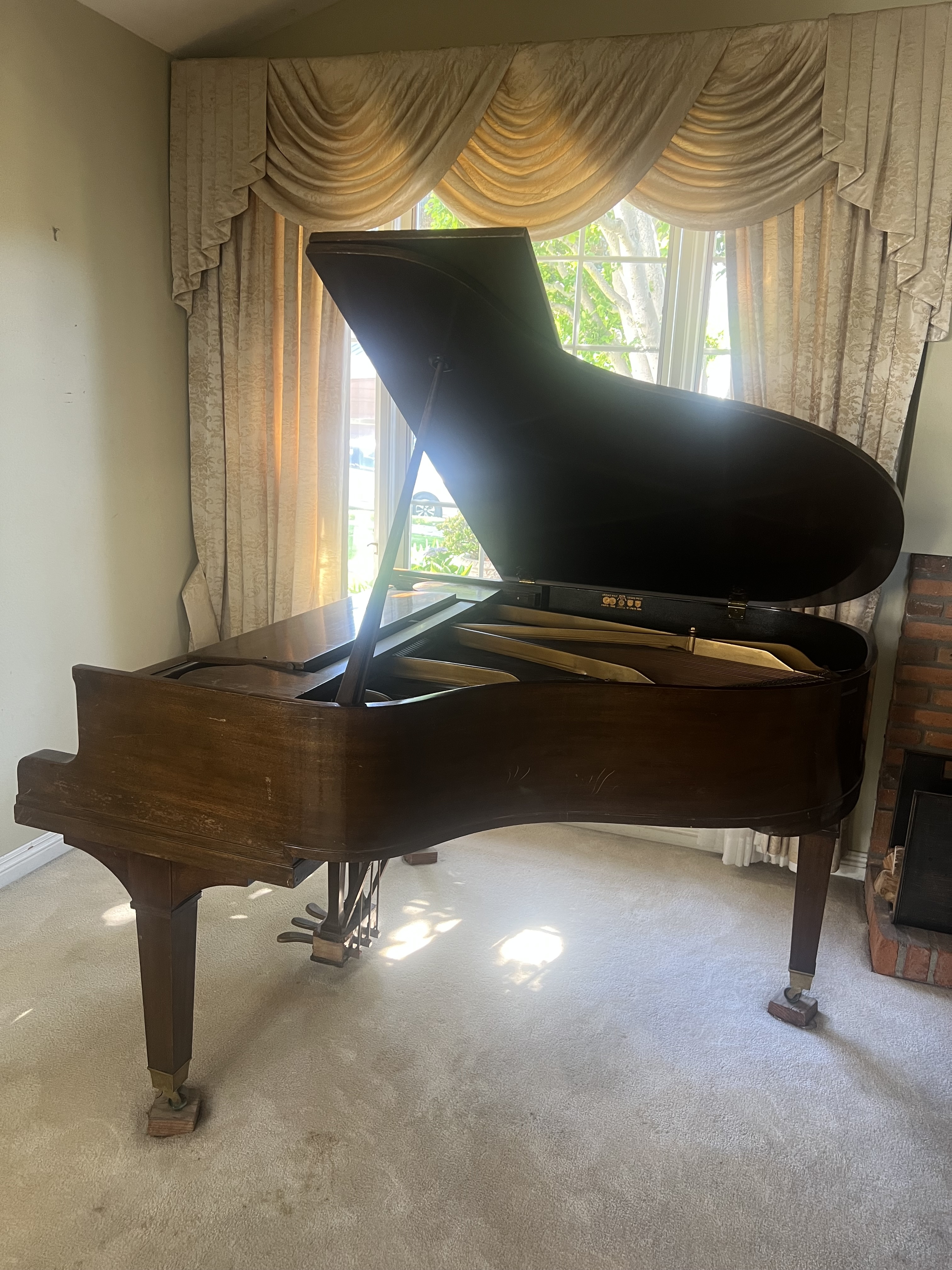 Antique Baldwin Mahogany Baby Grand 