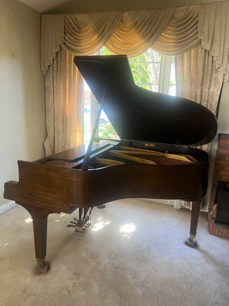 Antique Baldwin Mahogany Baby Grand 