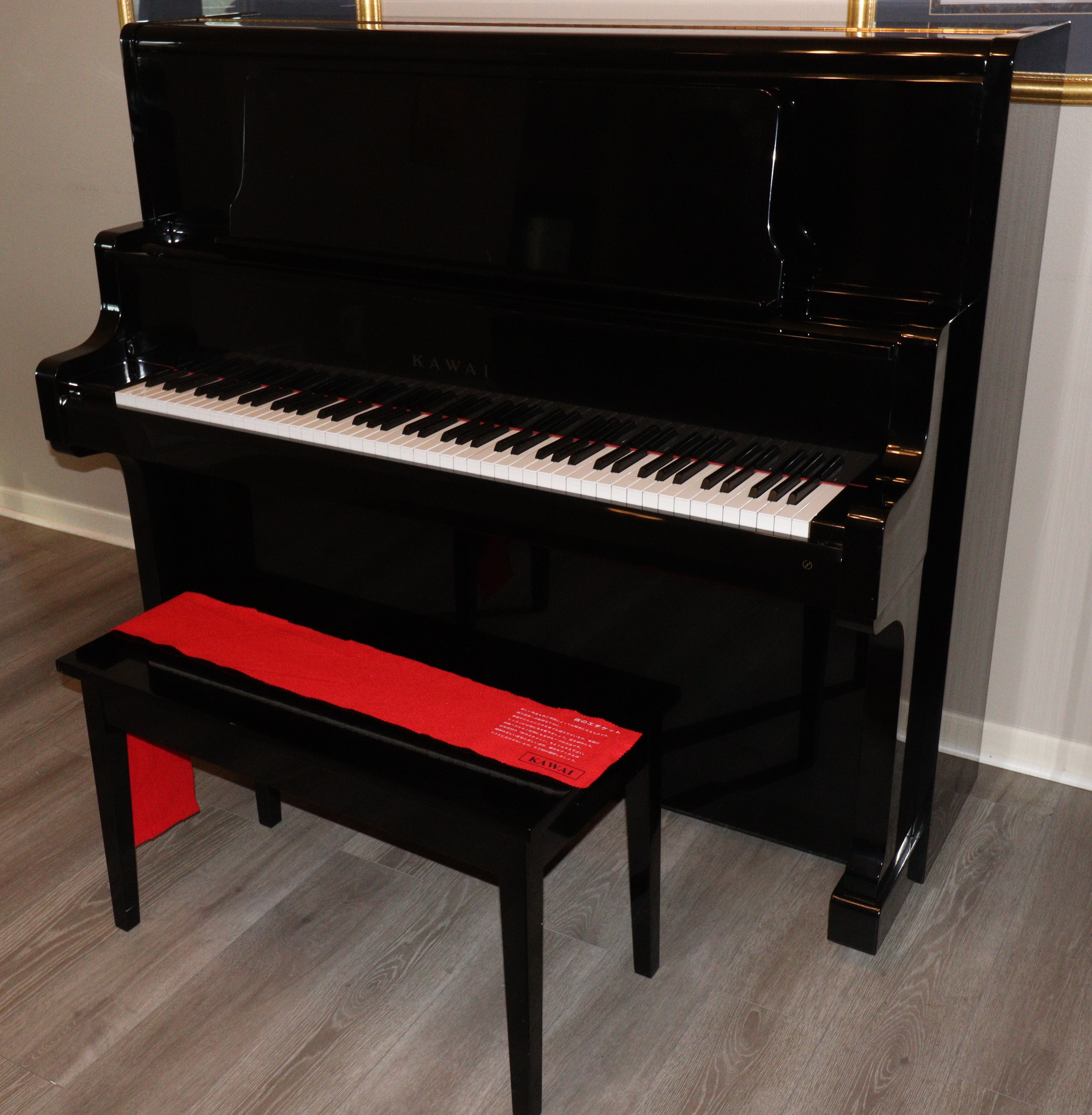 1983 Kawai US-50 Upright “Grand” Piano in Polished Ebony