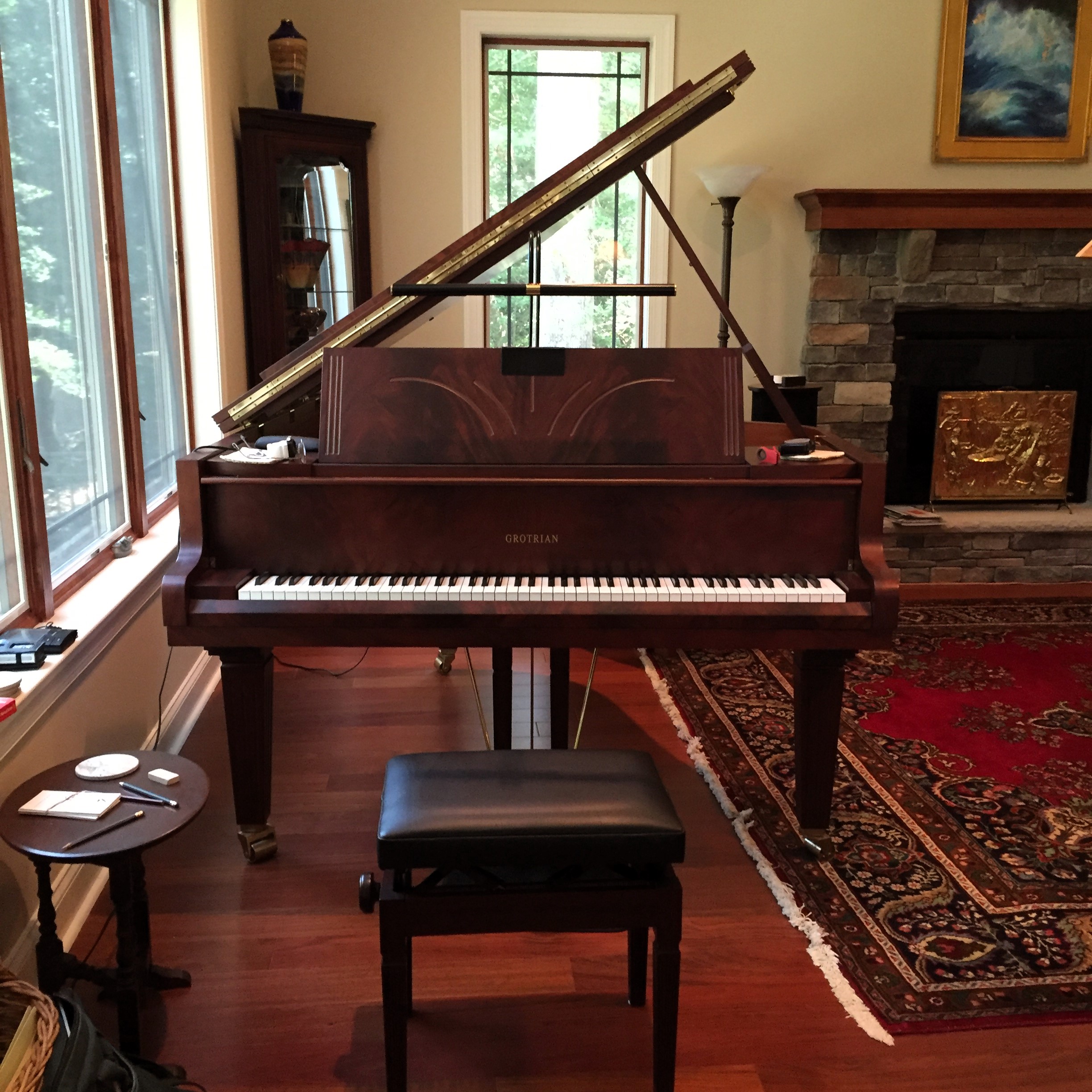 Grotrian 6`3" Grand Piano in Pyramid Mahogany