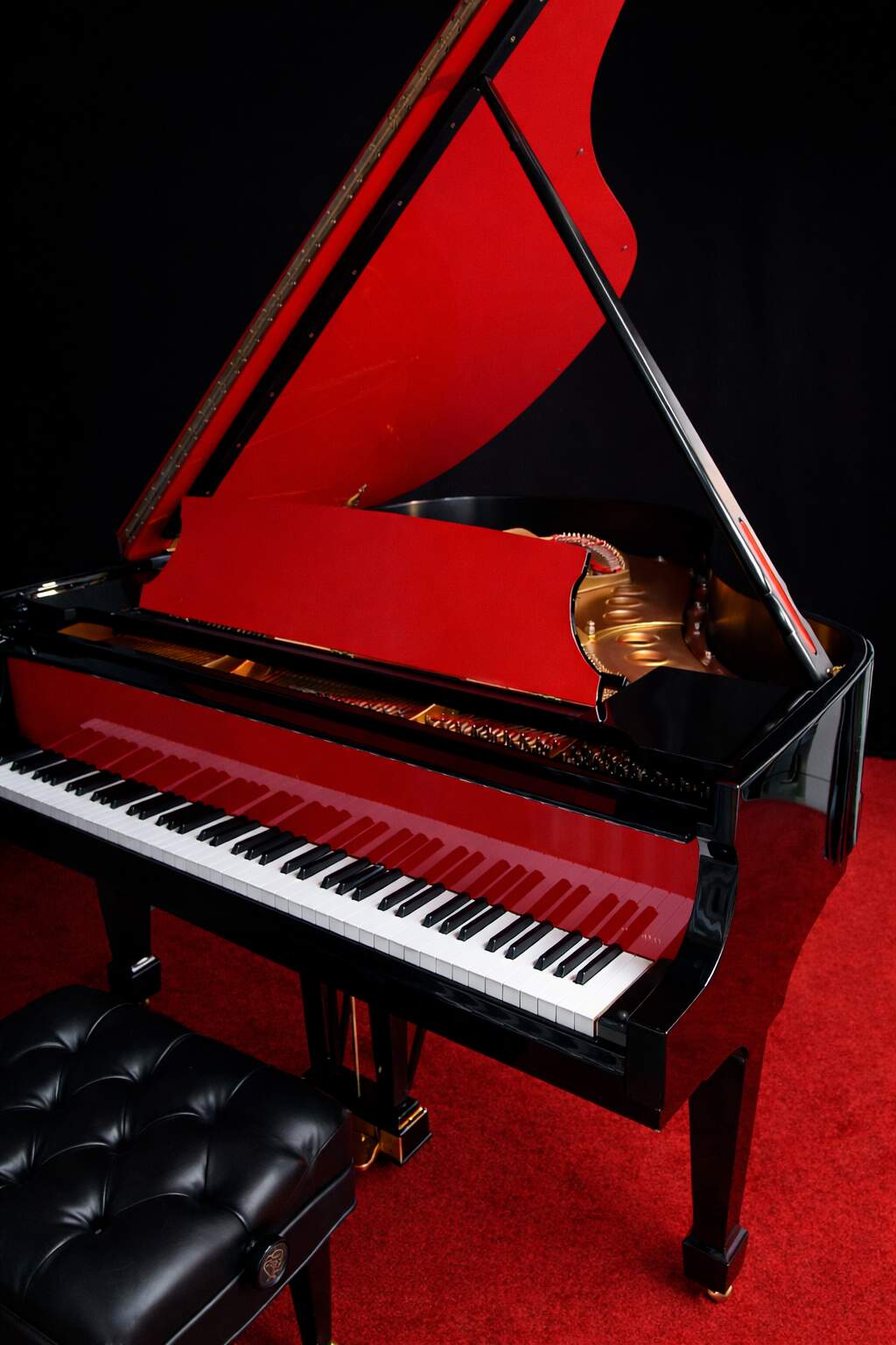 Steinway Model M Spirio "Pops Collection" Red/Black (VIDEO) 