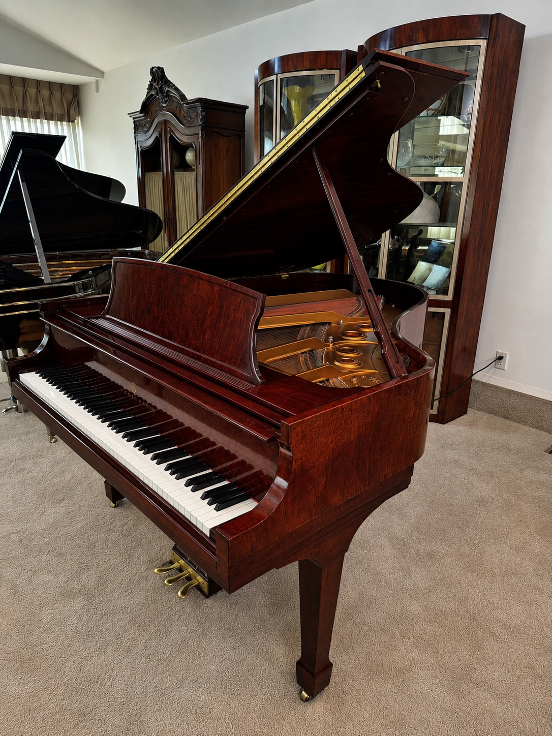 Steinway Crown Jewel L 1999, RARE SAPELE WOOD w/ PLAYER