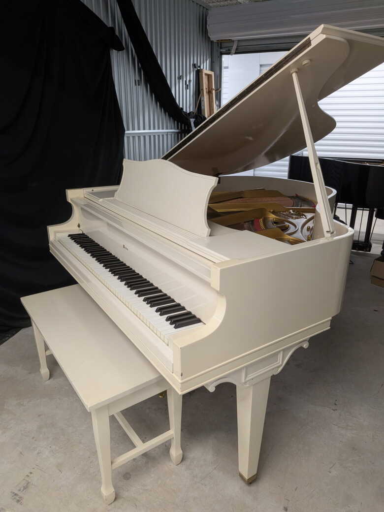 White Weber Baby Grand, Refinished & Rebuilt (SEE VIDEO)