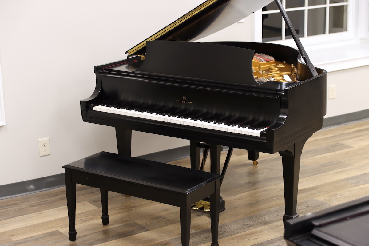 Steinway baby grand, recently restored in 2019