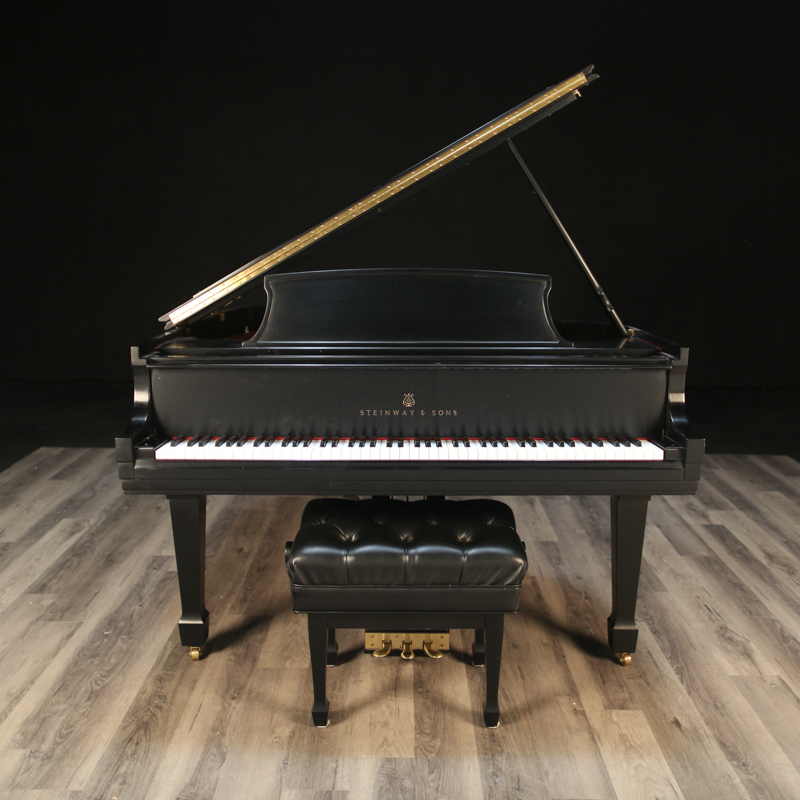 1995 Steinway S Satin Ebony Grand Piano w/ PianoDisc Player