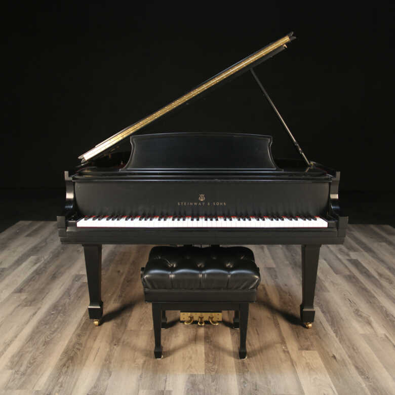 1995 Steinway S Satin Ebony Grand Piano w/ PianoDisc Player