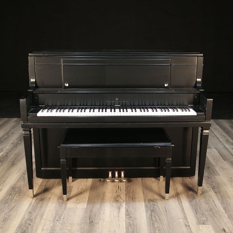 2007 Steinway Model 45 Upright, Satin Ebony, Excellent