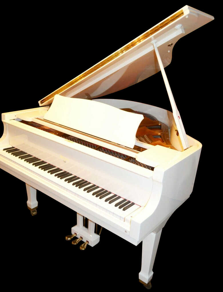 Snow white Wurlitzer 4'11 baby grand piano