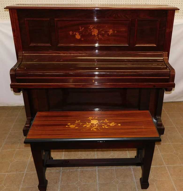 Italian Rosewood Inlay Upright Piano 56''