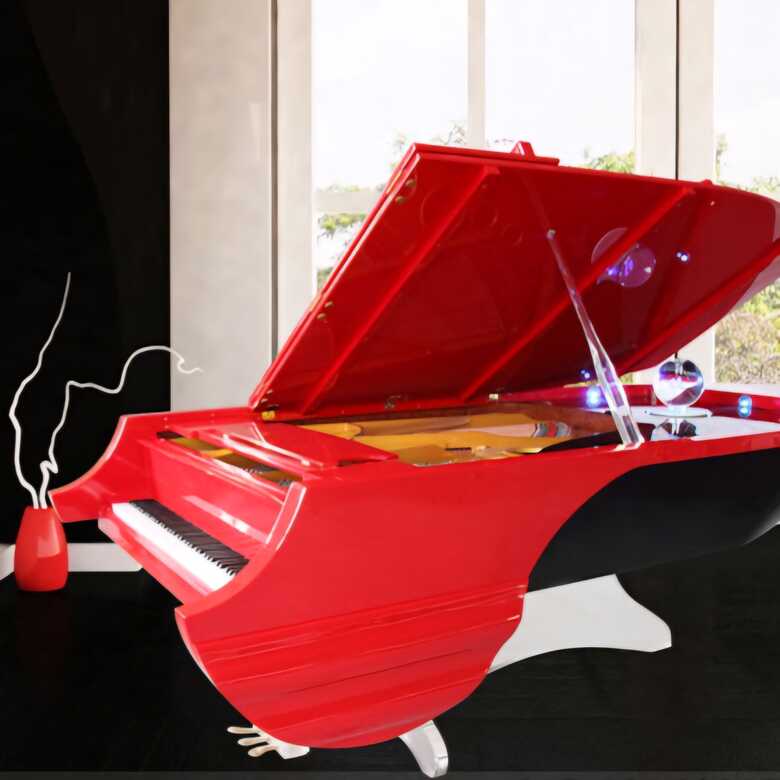 Alicia Keys Super Bowl red grand piano 6'