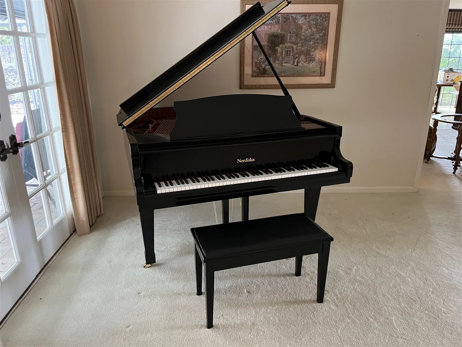 Nordiska 5' glossy black baby Grand Piano