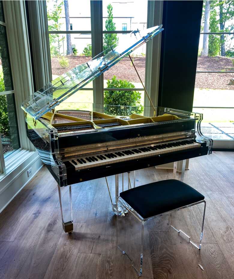 Transparent acrylic Crystal Grand Piano beautiful black desi