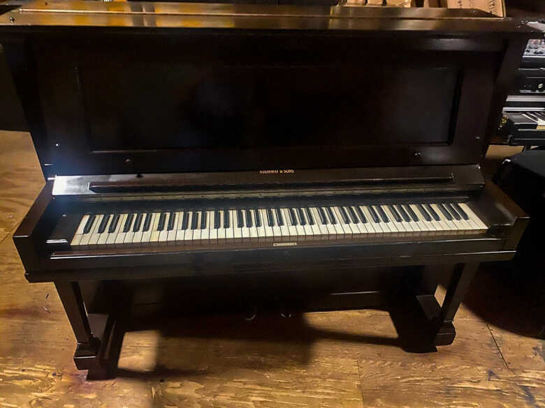 Steinway & Sons upright grand piano model V