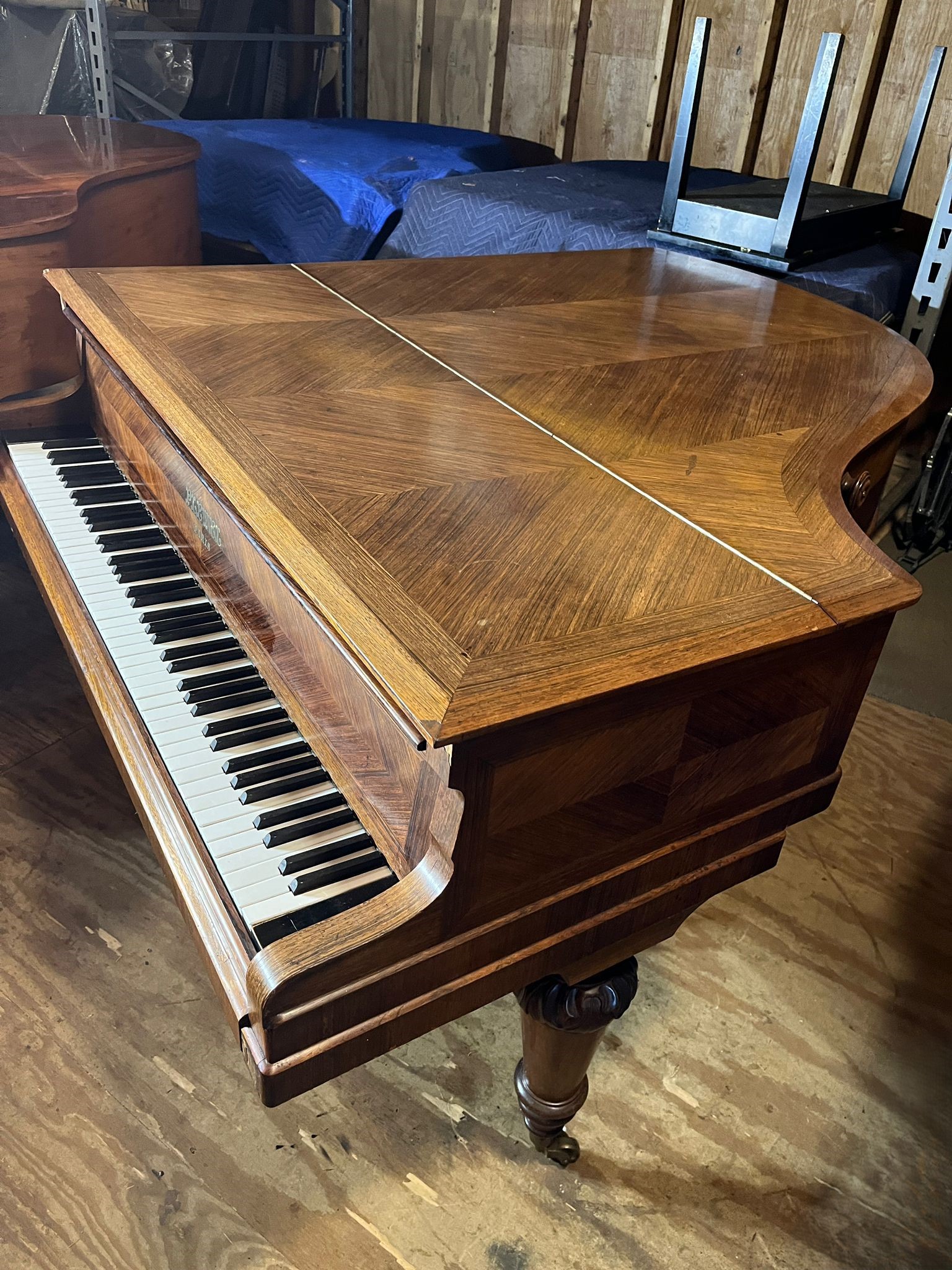 Rare Pleyel French Art Case Baby Grand Piano Rosewood 5'