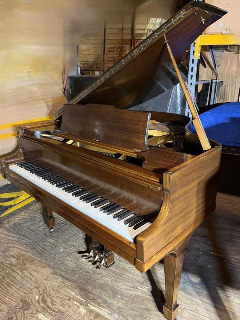 Elegant Brambach Baby Grand Piano – 4'10" in Brown Mahogany