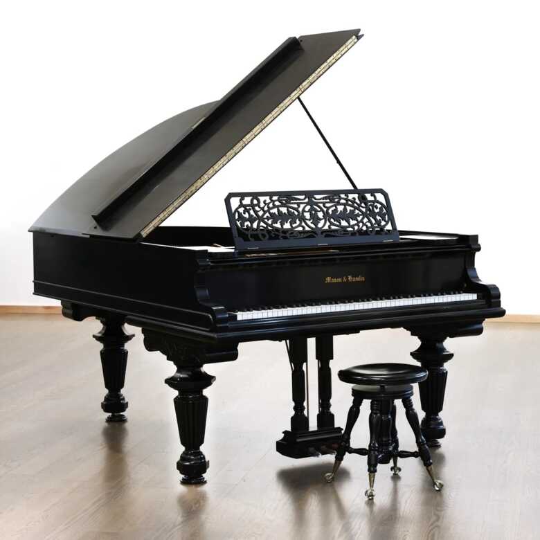 Mason & Hamlin Black Lacquer Grand Piano - Victorian Eleganc