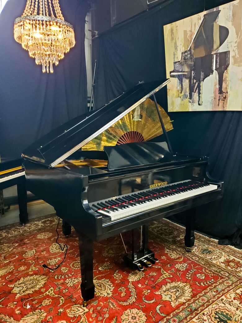 Brand new Sherwood 4'7" Electro-Acoustic Baby Grand Piano