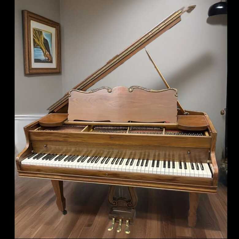 Chickering & Sons Baby Grand Piano – 5' Walnut Finish