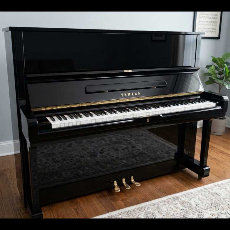 Yamaha U2 Upright Piano – 50" – Polished Black