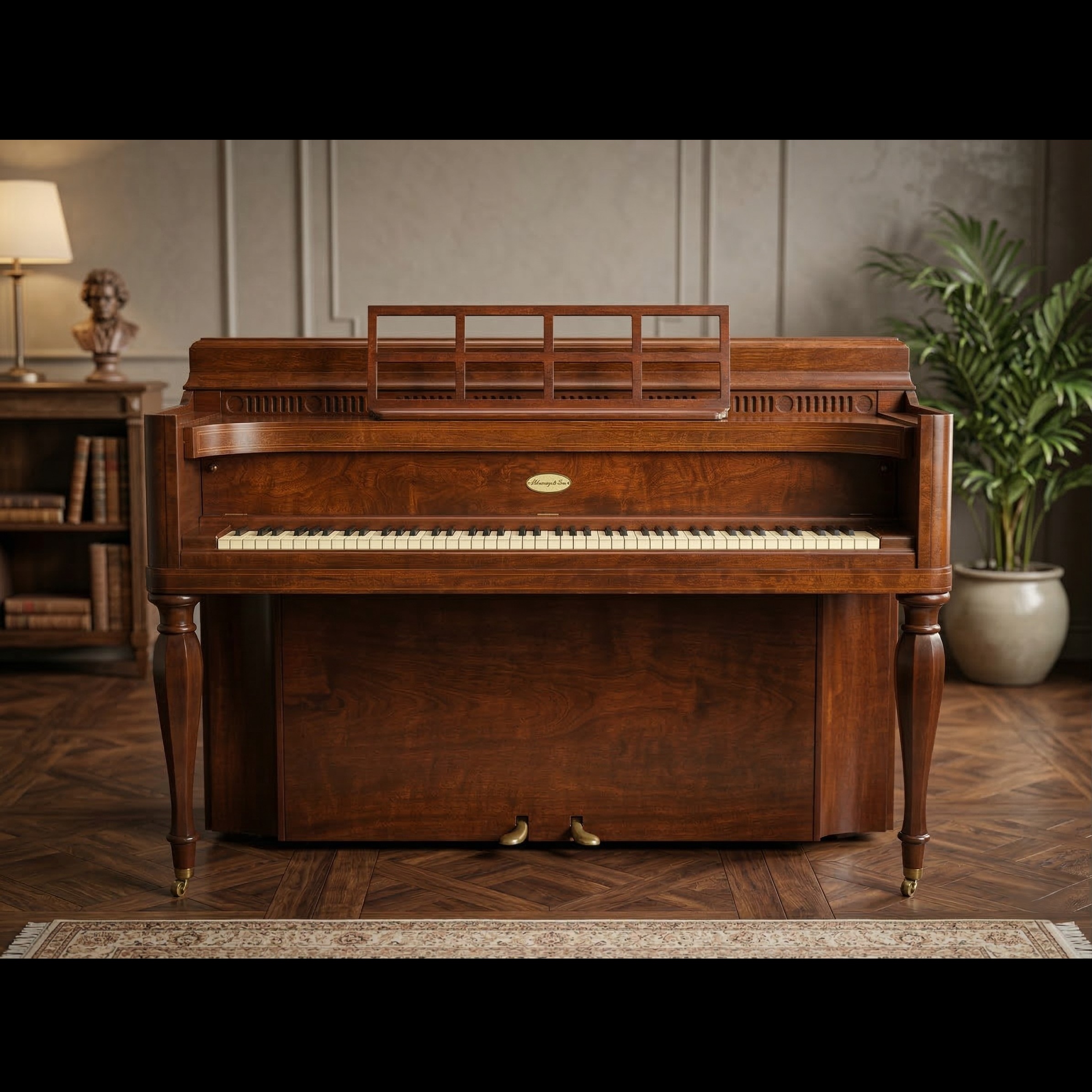 Steinway Model 100 Upright Piano – Mahogany