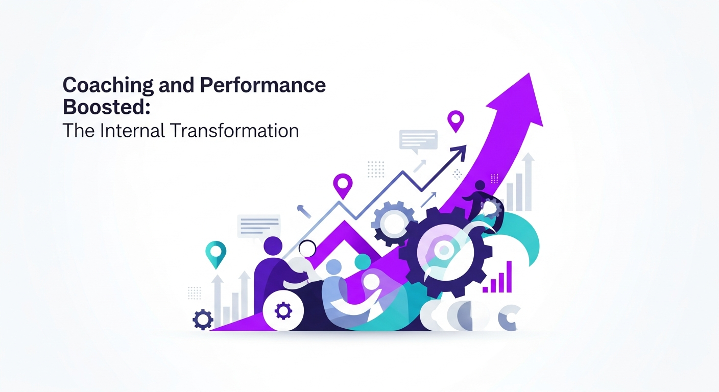  Equipe de vendas comemorando um resultado positivo, com um gráfico de crescimento ao fundo, mostrando a melhora da produtividade.
