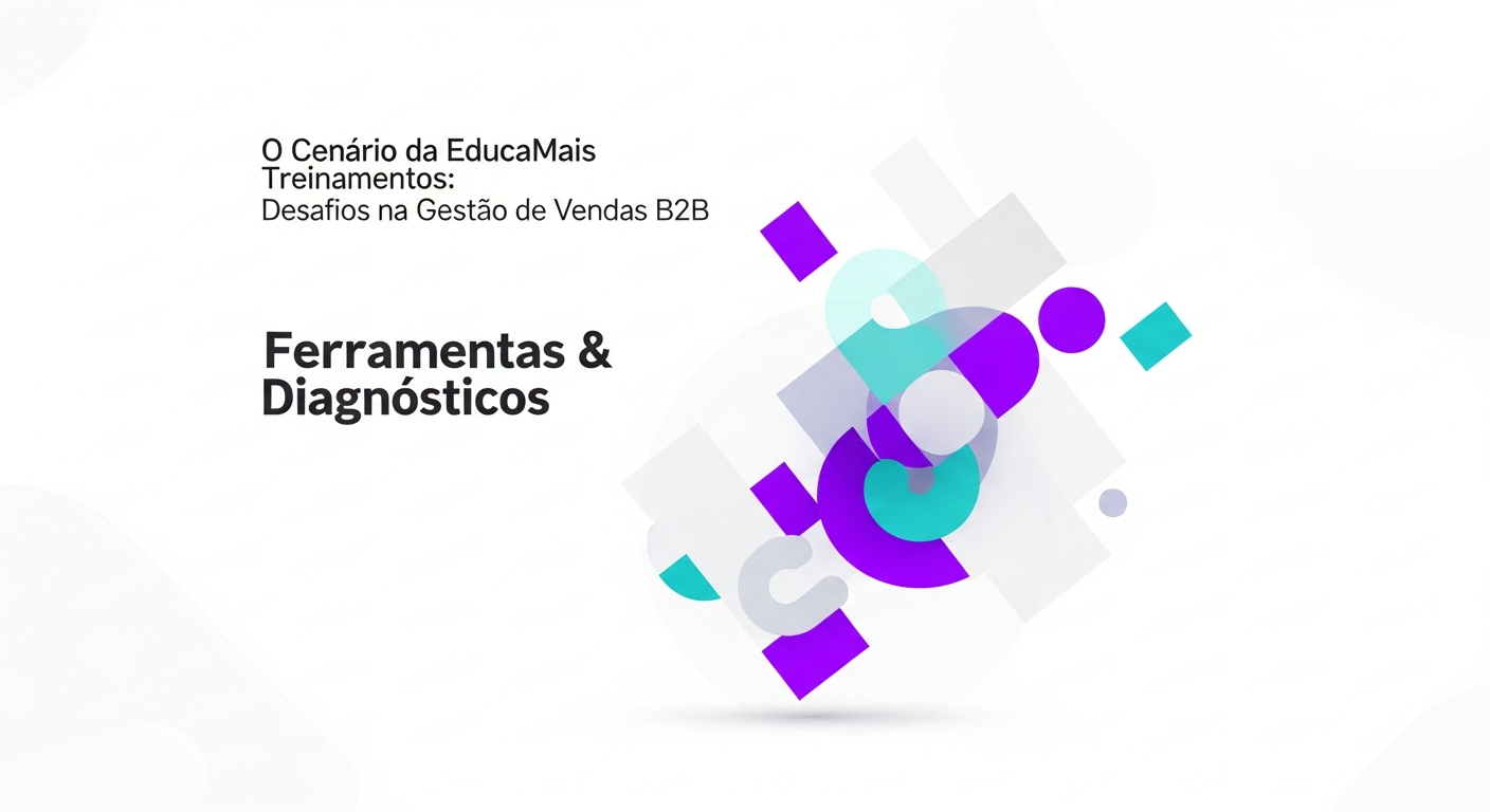  Equipe de vendas da EducaMais Treinamentos frustrada com múltiplas telas e sistemas desconectados no escritório.