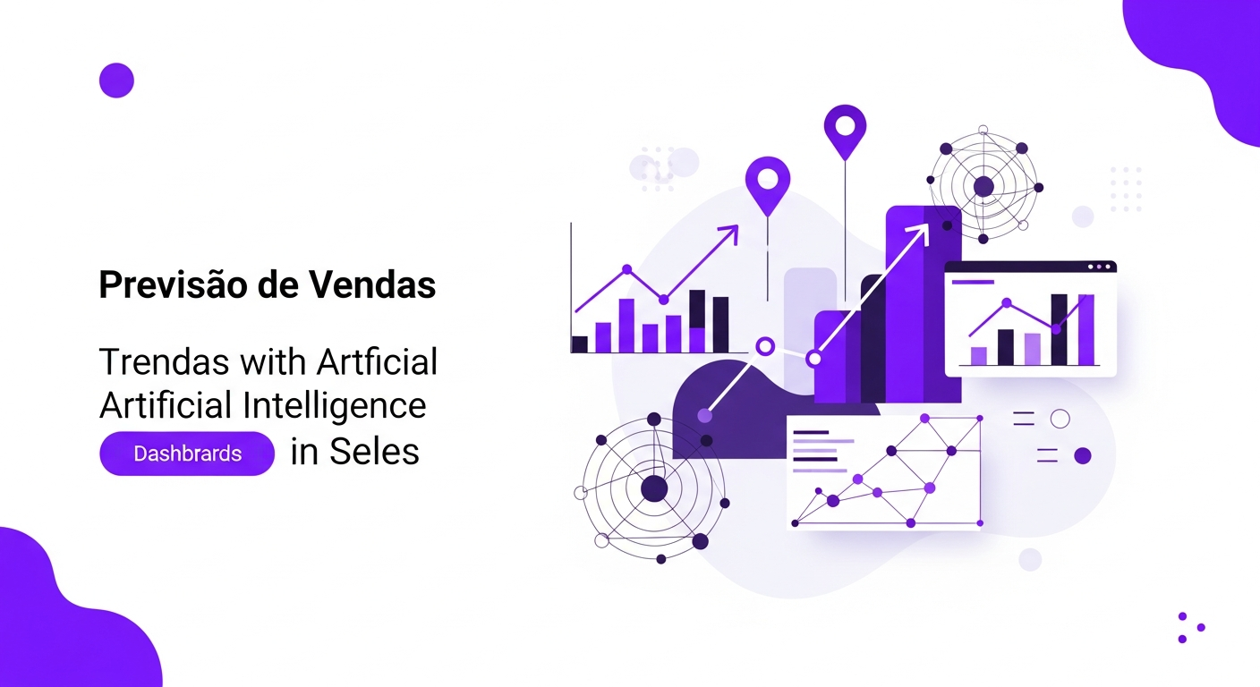  Equipe de vendas colaborando em frente a um dashboard, com elementos de gamificação visíveis.