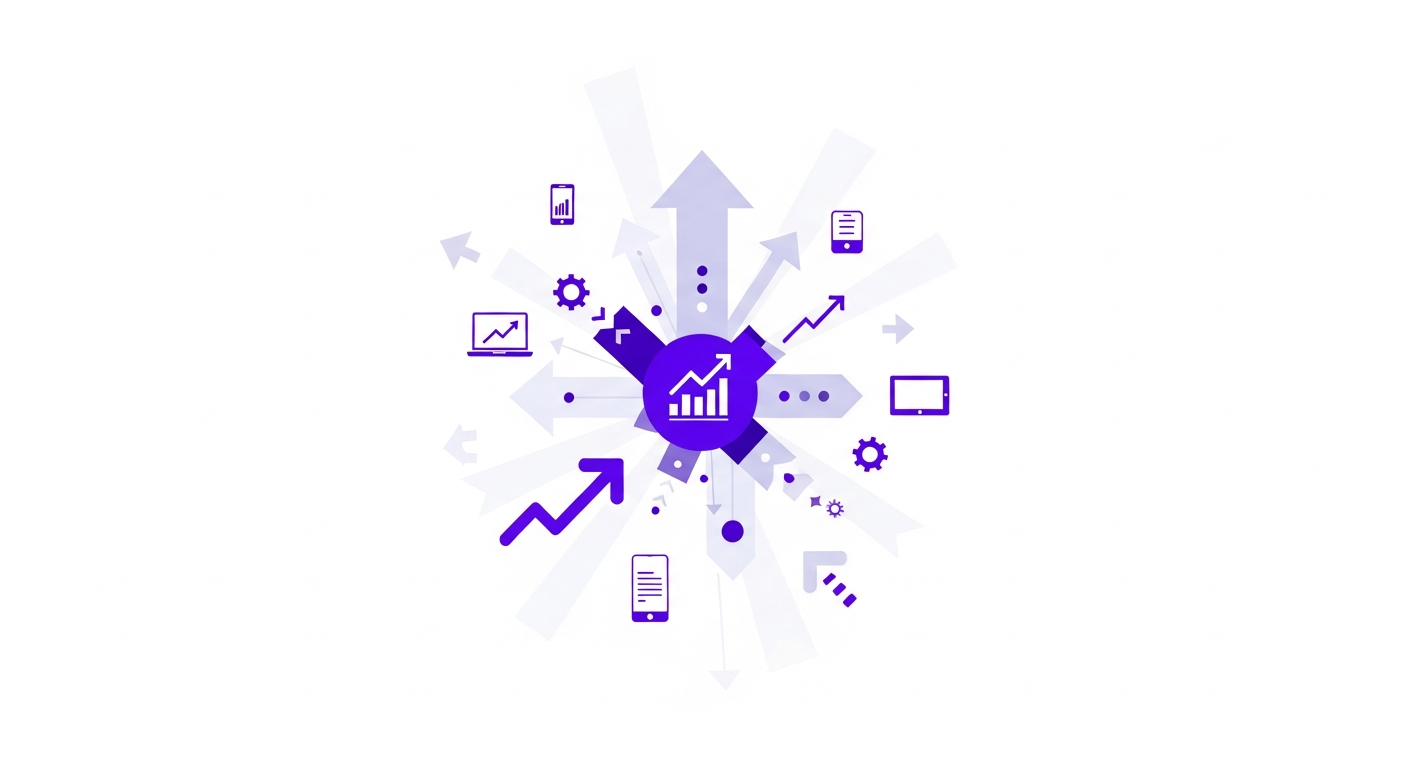  Equipe comercial trabalhando de forma integrada com diferentes dispositivos e softwares