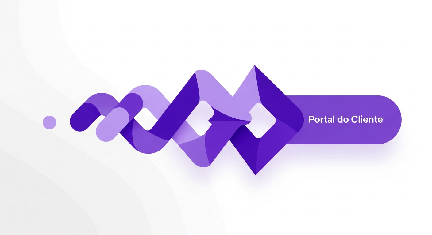  Ilustração de uma equipe de agência digital colaborando e clientes satisfeitos usando o portal.