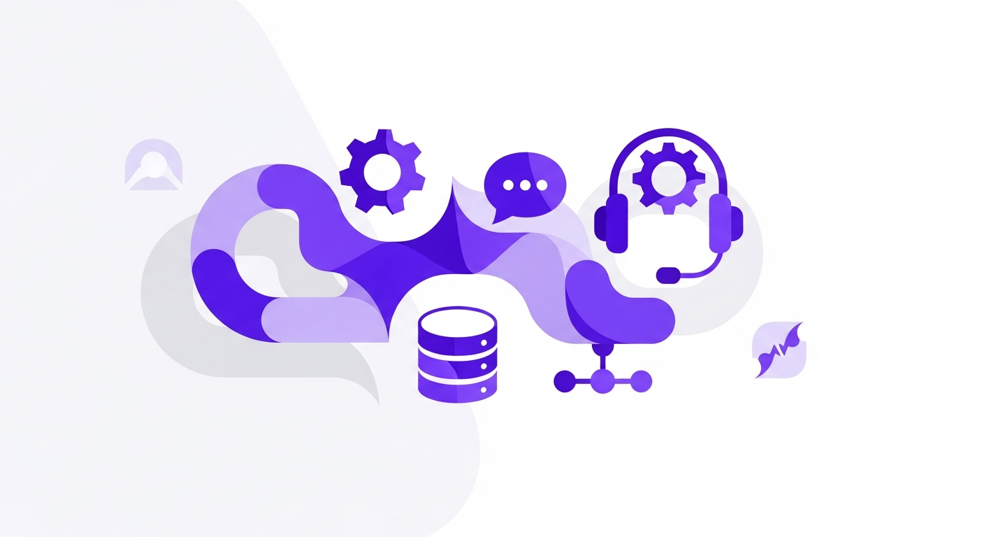  Representação gráfica da integração entre Helpdesk, CRM e Customer Success, com setas indicando o fluxo de dados e insights.