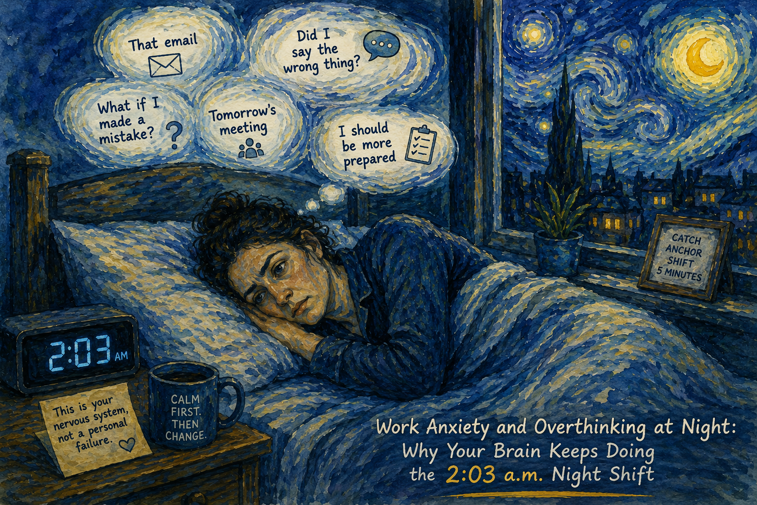 Work Anxiety and Overthinking at Night: Why Your Brain Keeps Doing the 2:03 a.m. Night Shift