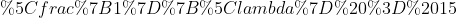 \frac{1}{\lambda} = 15