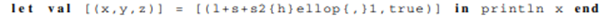 The following program does not compile correctly using the comp compiler and type inference system....