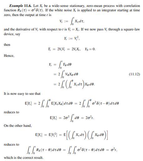 Let Vt be defined as in Example 11.6. Show that for 0 = s , E[VtVs] = s2s Q495. Let W t be a Wiener...-2