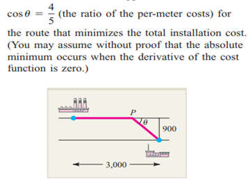 CONSTRUCTION COST A cable is run in a straight line from a power plant on one side of a river 900...