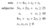 Determine the dual of the given minimization problem: Determine the dual of the given minimization...-2