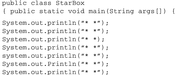 The following program has five syntax errors. Identify them. Copy this into an IDE,compile and run...