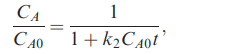 Transformation of nonlinear equations For the second-order irreversible reaction the decrease in...-2