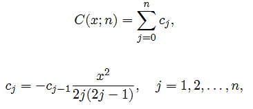 The function cos(x) can be approximated by the sum and c 0 = 0. Make a Python function for computing...-1