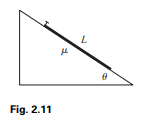 A rope with length L and mass density per unit length ? lies on a plane inclined at an angle ? (see...